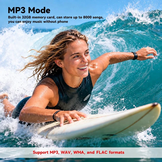 Alt view image 3 of 6 - Swimming Headphones Waterproof Bone Conduction Headphone Underwater Earbud IPX8, Bluetooth Open Ear Buds, 32GB Memory,Switch to MP3 Mode for Swim,Lightweight Wireless Running Headset for Lap Swimming