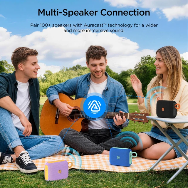 Alt view image 6 of 7 - Rove Go 5 Portable Bluetooth Speaker, Powerful Bass Boost, Compact with Strap, 24H Battery, Multi-Speaker Pairing, IP67 Waterproof & Dustproof for Camping, Beach & Pool