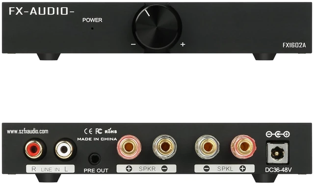 Main image of FX-Audio- FX1602A Stereo 2 Channel Amplifier Home Audio AMP TPA3255 Class D Power Amp for Home Theater System Passive Bookshelf Tower Speakers with 32V Power Supply