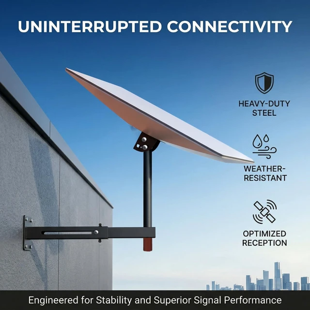 Alt view image 3 of 7 - Starlink Gen 3 Mount, Full Direction Control with Base Rotation Top Tilt and Telescoping Support Arm, Heavy Duty Wall Bracket for Starlink Standard 4/4X/Gen 3 Dish (16in-22in)