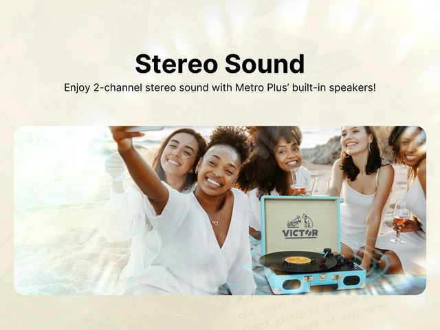 Alt view image 5 of 7 - Turntable for Vinyl Records, 3-Speed Suitcase Record Player with Bluetooth Bluetooth Input & Output - Portable Phonograph with Built-In Dual Stereo Speakers - Rechargeable - RCA & AUX