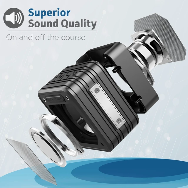 Alt view image 2 of 7 - Magnetic Dual Pairing Stereo Bluetooth Speakers for Golf Carts (2 Pack) Waterproof IPX6, Wireless Surround Sound with Built-in Magnet Bar Mount - Portable for Travel, Job Sites and Golfing