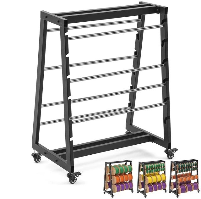 Main image of Heavy Duty 8 Rod Wire Spool Rack with Locking Wheels 400 lb Capacity Cable Dispenser for Electrical, Industrial and Retail Use, Adjustable Stainless Steel Rods, Mobile Wire Holder Organizer