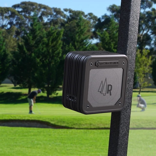 Alt view image 3 of 7 - Magnetic Dual Pairing Stereo Bluetooth Speakers for Golf Carts (2 Pack) Waterproof IPX6, Wireless Surround Sound with Built-in Magnet Bar Mount - Portable for Travel, Job Sites and Golfing