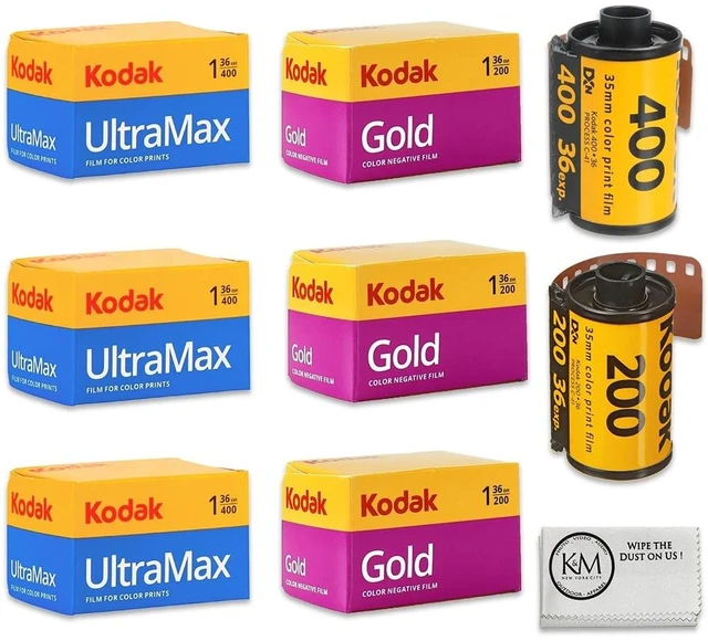 Main image of Ultramax 400 & Gold 200 35mm Film Bundle 6 Rolls (36exp Each) + Cloth