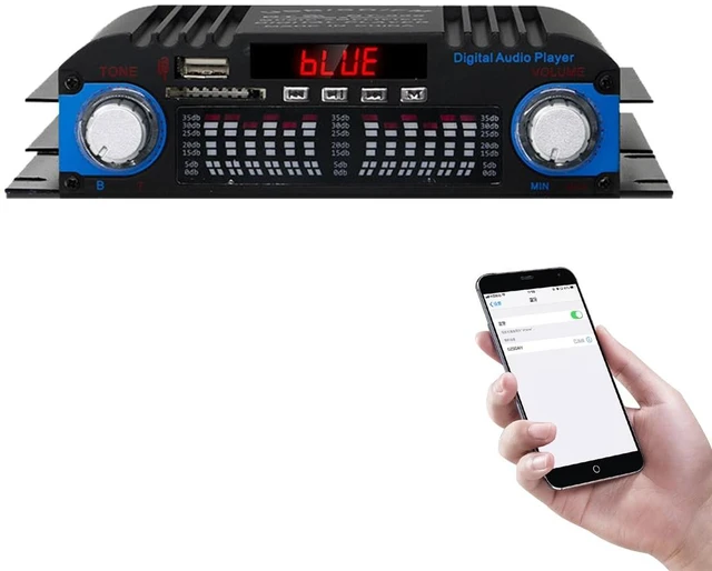 Main image of 4CH Bluetooth 5.0 Home Audio Amplifier Power,RMS 40Wx4 Digital Receiver Amplifier with Active Subwoofer, Sound Audio System w/AUX, Headphone Jack, USB, SD, Remote Control-Black