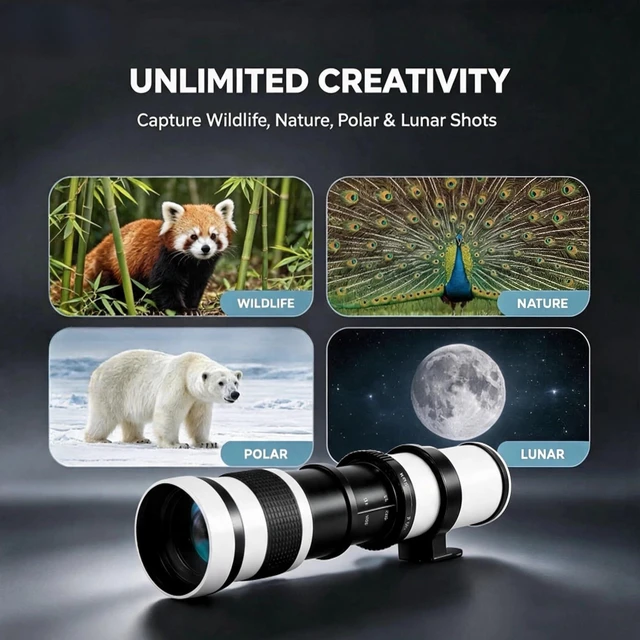 Alt view image 2 of 7 - 420-800mm f/8.3 Telephoto Zoom Lens EF/EF-S Mount for Canon EOS Rebel T7i/T7/T8i/T6i/T5/T3i/T2i/XSi/SL3/SL2 4000D 2000D 90D/80D/77D