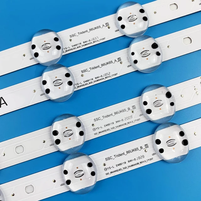 Alt view image 3 of 6 - 12 Pieces LED Backlight Strips for LG 86'' TV 86UK6570PUB 86UN8570PUC 86UN8570AUD 86UM8070PUA 86UM8070AUB SVL860A03A SVL860A03B SSC_Trident_86UK65_A_S
