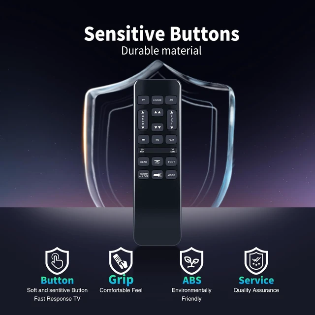 Alt view image 5 of 7 - HJH92S/HJH55 Remote for Richmat/GhostBed/BCP/Mattress Firm Bed Easy pairing,Responsive control, Head/Foot lift, Zero Gravity