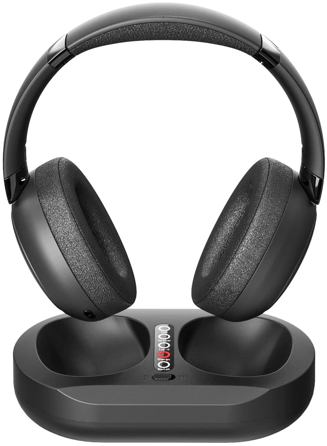 Main image of Wireless TV Headphones for Seniors with Transmitter Charging Base, 50H Playtime, HiFi Stereo, Voice Clarifying, No Audio Delay
