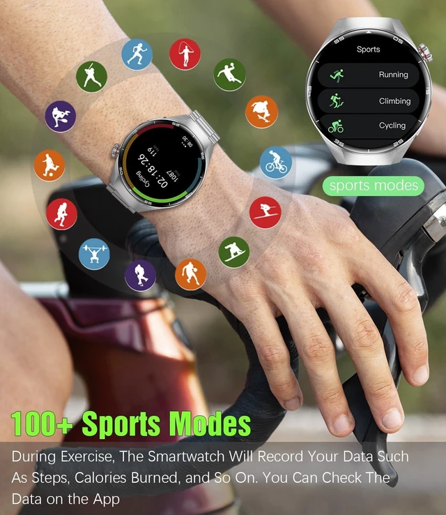 Alt view image 4 of 7 - Smart Watches for Men, 1.73" AMOLED Smartwatch with 100 Sports Modes, Heart Rate/Sleep Monitor, Bluetooth Phone Calls, IP67 Waterproof,Fitness Tracker for iPhone/Android (Silver)