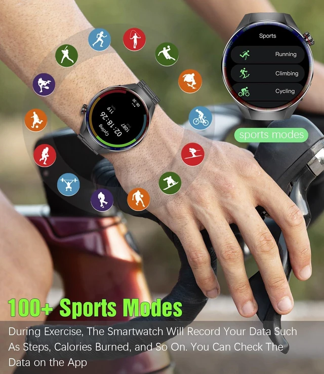 Alt view image 4 of 7 - Smart Watches for Men, 1.73" AMOLED Smartwatch with 100 Sports Modes, Heart Rate/Sleep Monitor, Bluetooth Phone Calls, IP67 Waterproof,Fitness Tracker for iPhone/Android (RB Black)