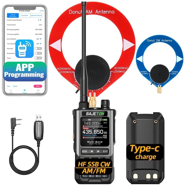 Main image of Ham Radio Handheld AM/FM/SW/MW/LW Shortwave Walkie Talkies Long Range AM/FM,Dual PTT,APP Programming,NOAA Radio for Camping Emergency Survival