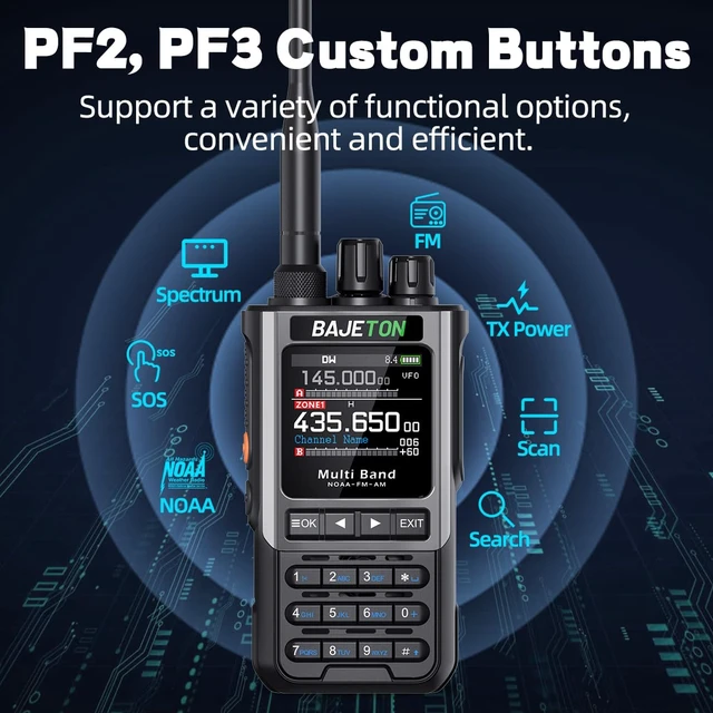 Alt view image 7 of 7 - Ham Radio Handheld AM/FM/SW/MW/LW Shortwave Walkie Talkies Long Range AM/FM,Dual PTT,APP Programming,NOAA Radio for Camping Emergency Survival