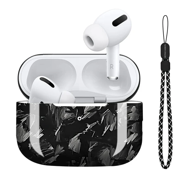 Alt view image 2 of 7 - Real Carbon Fiber Case for Airpods Pro 2nd Generation with Lanyard,AntiScratch Slim Protective Hard Cover for Airpods Pro 2 Compatible with Magsafe Wireless Charging-Forged Glossy Black