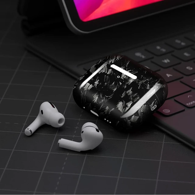 Alt view image 7 of 7 - Real Carbon Fiber Case for Airpods Pro 2nd Generation with Lanyard,AntiScratch Slim Protective Hard Cover for Airpods Pro 2 Compatible with Magsafe Wireless Charging-Forged Glossy Black