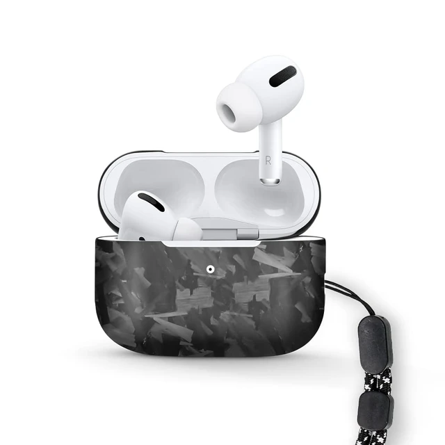Alt view image 2 of 7 - Real Carbon Fiber Case for Airpods Pro 2nd Generation with Lanyard,AntiScratch Slim Protective Hard Cover for Airpods Pro 2 Compatible with Magsafe Wireless Charging-Forged Matte Black