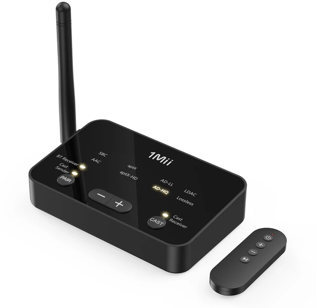 Main image of NightPair Dual Auracast Bluetooth 6.2 Receiver, Wireless Audio Adapter for Home Stereo, Long Range Multiple Devices Audio Sharing, LDAC/ LC3/ aptX Adaptive & HD, Remote Control, Optical/AUX Output