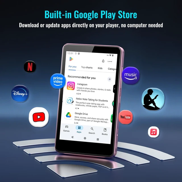 Alt view image 4 of 7 - MP3 Player for Kids with Spotify, Parental Controls, Android 14 Play Store, Spotify Kids, Audible, Music, Libby, Eye-Friendly Night Mode, Up to 512GB, Updated M4S