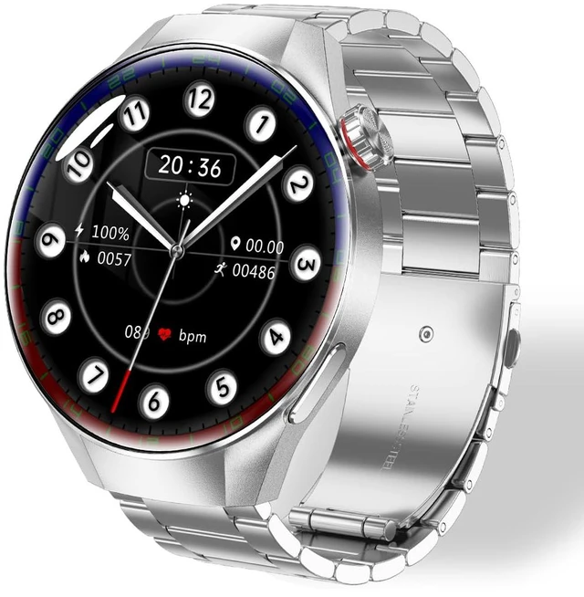 Main image of Smart Watches for Men, 1.73" AMOLED Smartwatch with 100 Sports Modes, Heart Rate/Sleep Monitor, Bluetooth Phone Calls, IP67 Waterproof,Fitness Tracker for iPhone/Android (RB Silver)