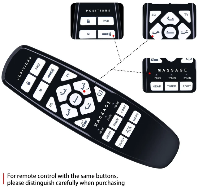 Alt view image 3 of 6 - RF.27.19.02 Replacement Remote Control fits Ghost Bed Adjustabled Bed, Okin Model RF.27.19.02 Remote, for Fromann, ASONLY, ESHINE