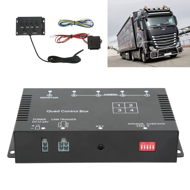 Alt view image 5 of 7 - Multiplexer Control Box 4 Channel Video Splitter 4 Channel Video Splitter 1080P AHD DC12V 24V Camera Video Screen Switch for RV Truck Bus Trailer