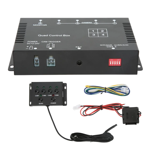 Alt view image 7 of 7 - Multiplexer Control Box 4 Channel Video Splitter 4 Channel Video Splitter 1080P AHD DC12V 24V Camera Video Screen Switch for RV Truck Bus Trailer