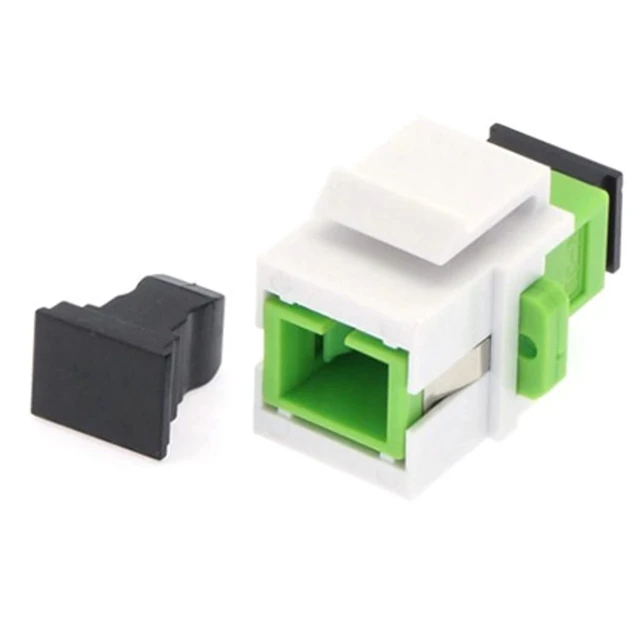 Alt view image 5 of 6 - SC to SC Simplex Keystone Fiber Optic Coupler Insert for Wall Plates, Patch Panels, Surface Mount Boxes. (White SC APC) (Pack of 24)