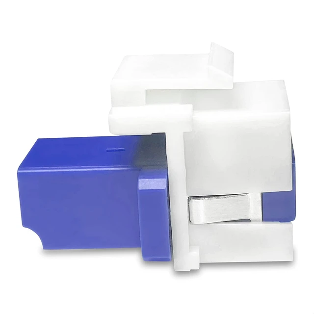 Alt view image 3 of 3 - LC to LC Duplex Keystone Fiber Optic Coupler Insert for Wall Plates, Patch Panels, Surface Mount Boxes. (White LC OS1/OS2) (Pack of 24)