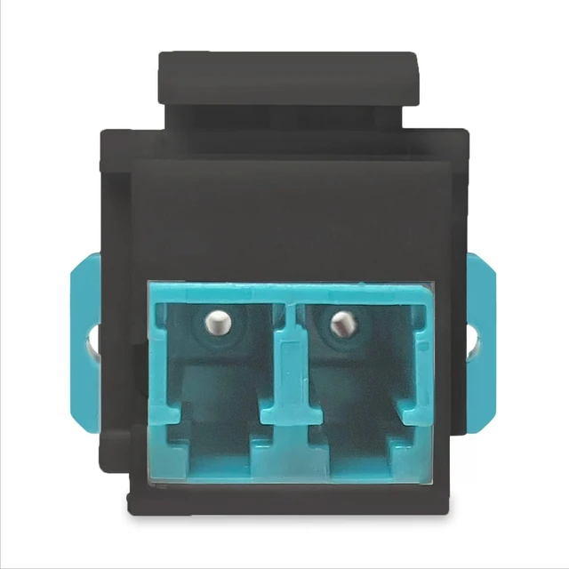 Main image of SC to SC Simplex Keystone Fiber Optic Coupler Insert for Wall Plates, Patch Panels, Surface Mount Boxes. (Black LC OM3/OM4) (Pack of 24)