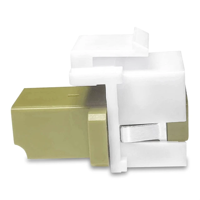 Alt view image 3 of 3 - LC to LC Duplex Keystone Fiber Optic Coupler Insert for Wall Plates, Patch Panels, Surface Mount Boxes. (White LC OM1) (Pack of 24)