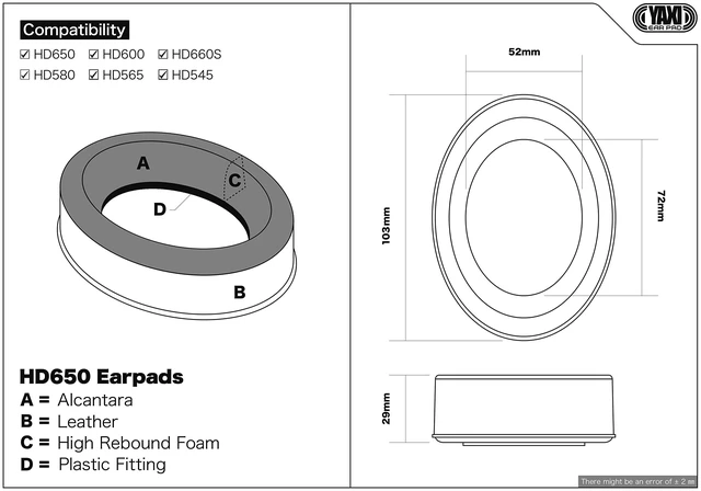 Alt view image 5 of 6 - HD650 Earpads