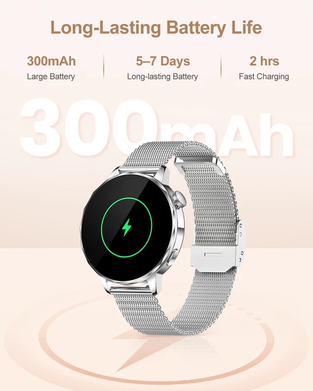 Alt view image 7 of 7 - Smart Watch for Women, Bluetooth Calling, 1.27" HD Touchscreen Fitness Wellness Tracking, 100+ Sports Modes, IP68, Android & iPhone (Snow Silver)