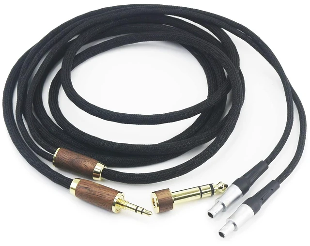 Main image of 6N OCC Copper Silver Plated Upgrade Audio Cable Compatible with Sennheiser HD800, HD800S, HD820 Headphones with 3.5mm Male and 6.3mm Adapter Walnut Wood Shell