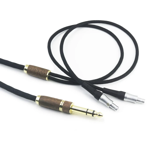 Alt view image 5 of 7 - 6N OCC Copper Silver Plated Upgrade Audio Cable Compatible with Sennheiser HD800, HD800S, HD820 Headphones with 3.5mm Male and 6.3mm Adapter Walnut Wood Shell