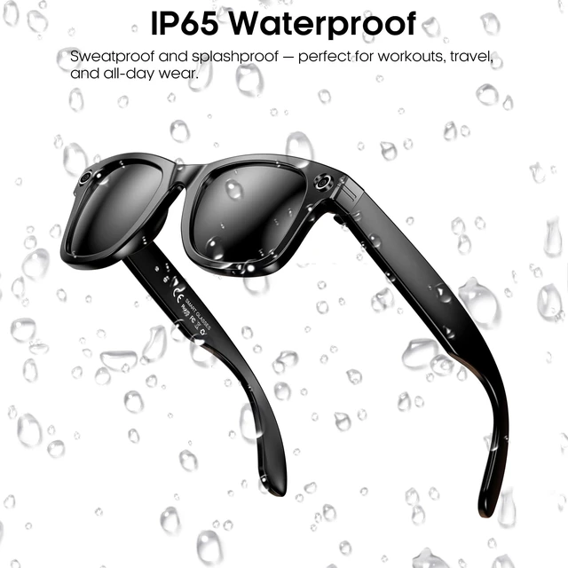 Alt view image 6 of 6 - AI Smart 4K Camera Glasses,HD 1080P Videos,Ultra-Wide Anti-Shake, Vlog Recording, AI Translation, AI Voice Assistant, Open Ears, Wi-Fi Transmission, Music Control (Sunglasses)