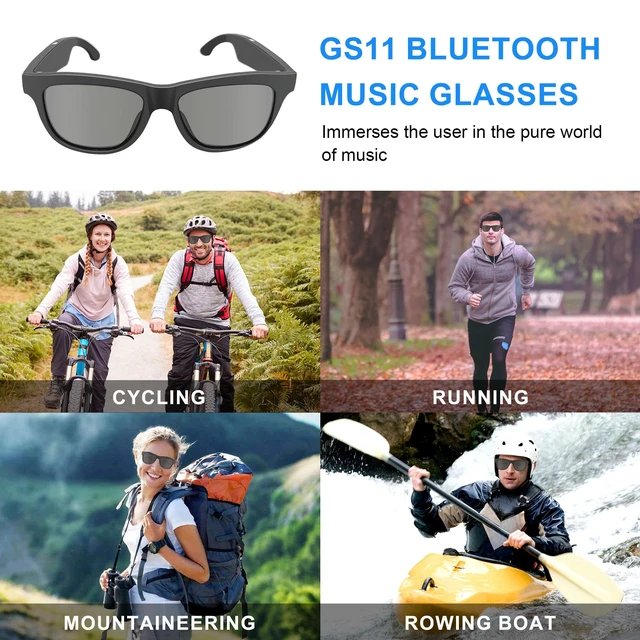 Alt view image 7 of 7 - Bluetooth Open Ear Audio Sunglasses, Polarized UV Protection, Voice Control Hands-Free Calls IP5 Waterproof Sports Smart Glasses
