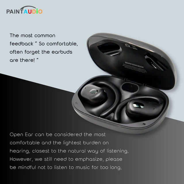 Alt view image 4 of 7 - EarMate 1 Open Ear Headphones, Bluetooth 5.3 Wireless Earbuds Air Conduction 45Hrs Playtime with Charging Case, Panoramic Deep Bass with 16.2mm Drivers, Compatible with iPhone Android
