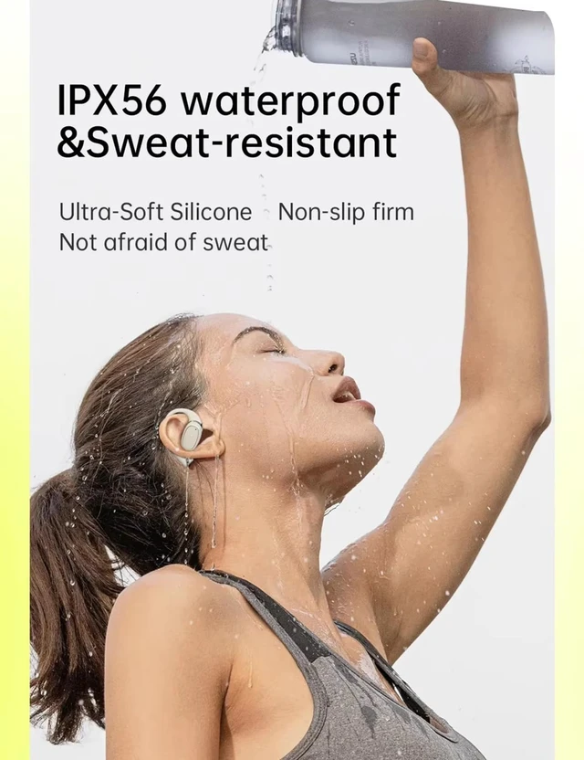 Alt view image 2 of 7 - Open Ear Headphones Wireless Bluetooth 5.3 for Women Sweatproof IP54 28H Battery (8H+Case) Dolby Sound Ultra-Light Comfort for Workout Running