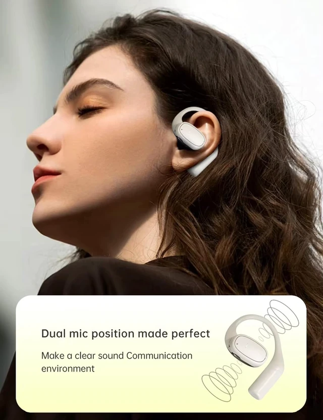 Alt view image 4 of 7 - Open Ear Headphones Wireless Bluetooth 5.3 for Women Sweatproof IP54 28H Battery (8H+Case) Dolby Sound Ultra-Light Comfort for Workout Running