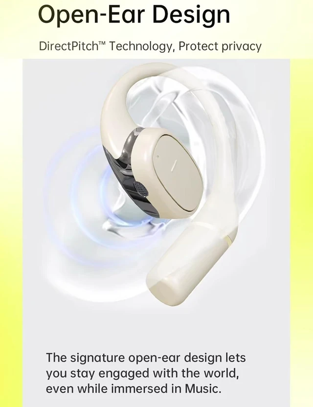 Alt view image 5 of 7 - Open Ear Headphones Wireless Bluetooth 5.3 for Women Sweatproof IP54 28H Battery (8H+Case) Dolby Sound Ultra-Light Comfort for Workout Running
