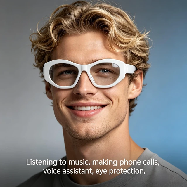 Alt view image 4 of 7 - Bluetooth Glasses Smart Audio Glasses with Bluetooth for Men Women Built-in Speakers and Mic, Clear Lens