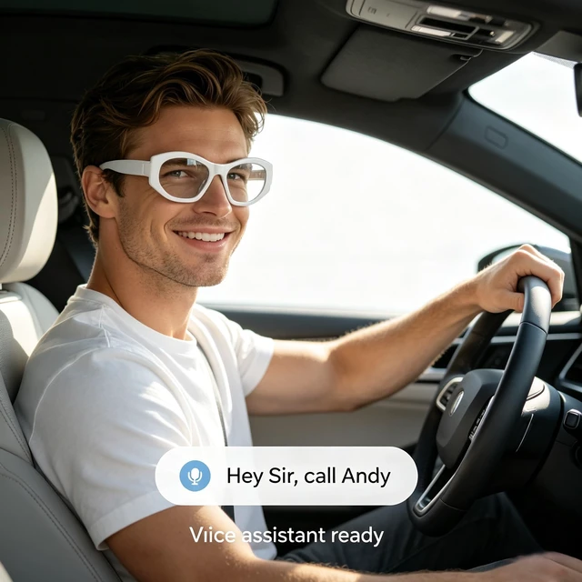 Alt view image 7 of 7 - Bluetooth Smart Audio Sunglasses, Black Lens, Men Women Built-in Speakers and Mic, UV Protection