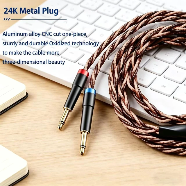 Alt view image 7 of 7 - Monitor Headphone Cable,8N OFC German Copper AUX Cord Compatible with Hifiman HE400SE HE-350 MEZE 105 AER 109 Pro Sony MDR Z1R Headset for Musicians Audiophiles 4PIN-XLR
