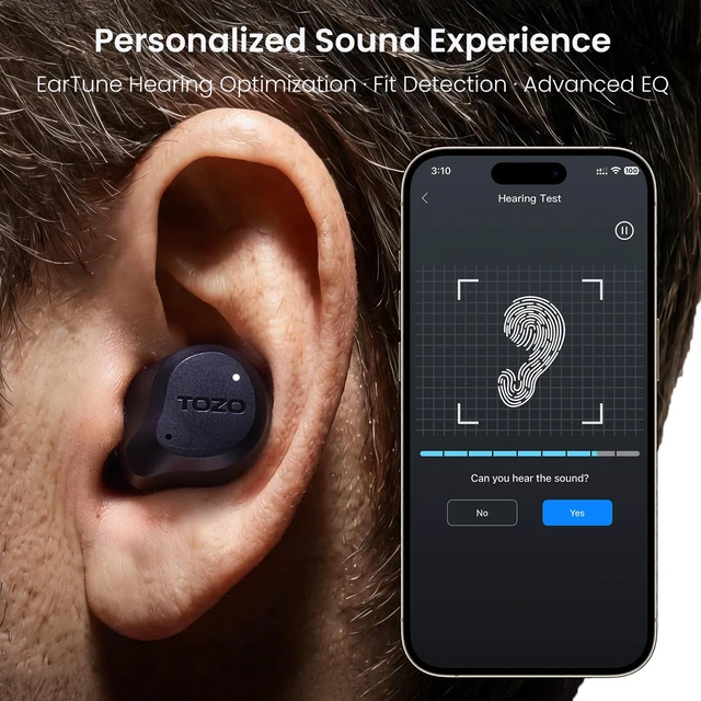 Alt view image 6 of 7 - NC9 Pro Active Noise Cancelling Wireless Earbuds, LDAC Hi-Res Audio Smart Touch Screen,Stereo Bass, 6 Mics ENC Clear Call Ear Buds,Dual Device Connection,60H, Bluetooth 6.0, Fast Charging,Black