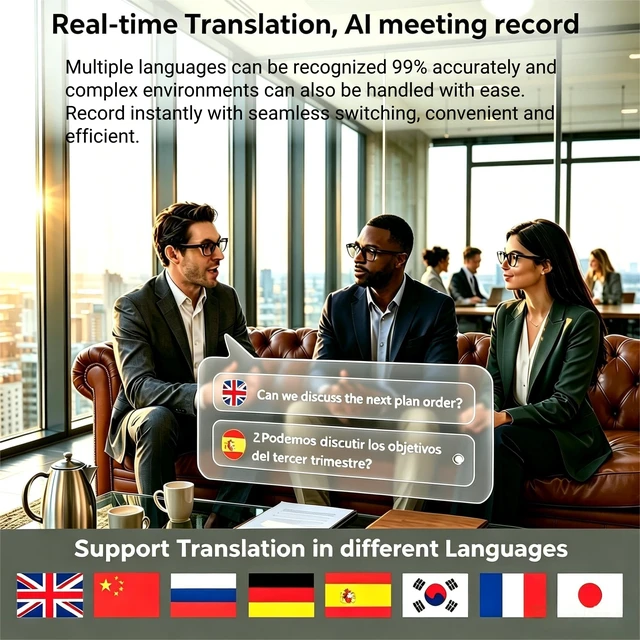 Alt view image 7 of 7 - AI Smart Glasses with Camera, 8MP HD Camera Glasses AI Recording Glasses with Voice Assistant,Open-Ear Audio,Real-Time Translation,Video Recording Sunglasses for Life & Work Vlog (Black)