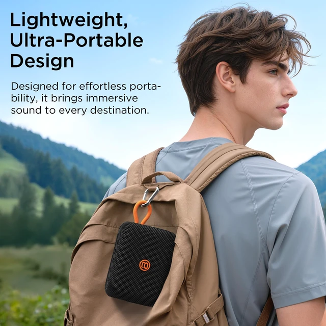 Alt view image 3 of 7 - Rove Go 5 Portable Bluetooth Speaker, Powerful Bass Boost, Compact with Strap, 24H Battery, Multi-Speaker Pairing, IP67 Waterproof & Dustproof for Camping, Beach & Pool