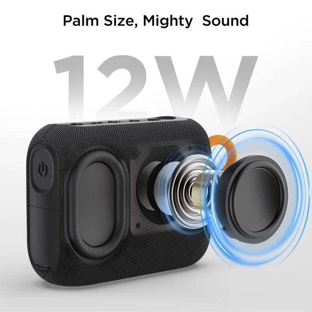 Alt view image 2 of 7 - Rove Go 5 Portable Bluetooth Speaker, Powerful Bass Boost, Compact with Strap, 24H Battery, Multi-Speaker Pairing, IP67 Waterproof & Dustproof for Camping, Beach & Pool