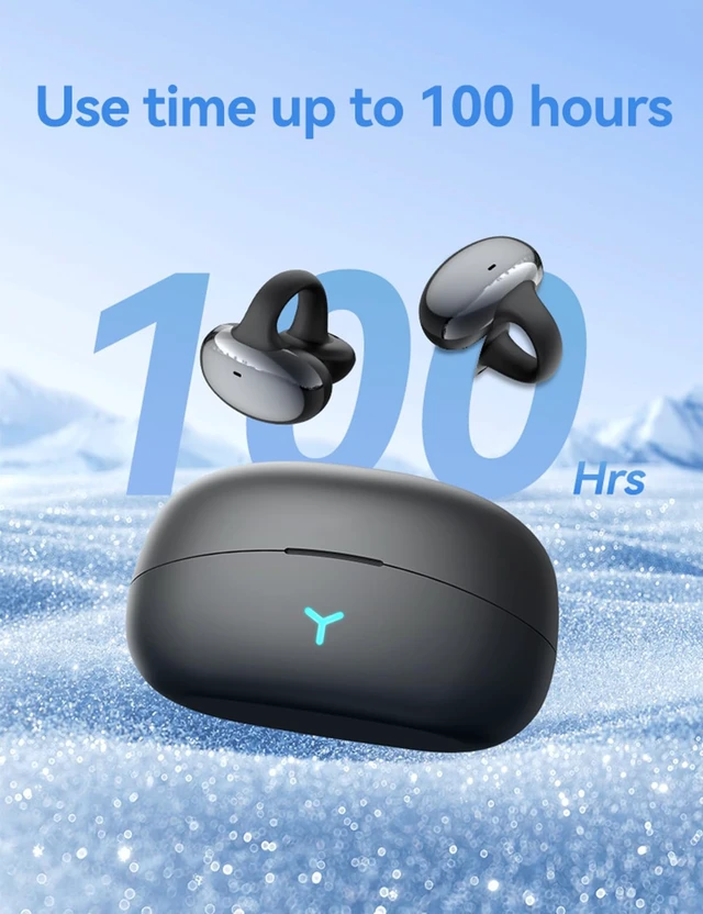 Alt view image 3 of 7 - Open Ear Clip Headphones, Bluetooth 5.3 Wireless Earbuds 12H Playtime, DT5.0 Leakproof Stereo Bass, CVC 8.0 Noise Cancelling Mic, IPX5 Waterproof, Secure Comfort Fit for Running, Work, Driving