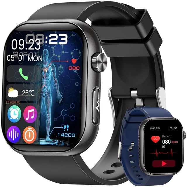 Main image of Smart Watches for Men Women, Android/iPhone, Answer&Make Call Fitness Watch 1.95" Fitness Tracking Smartwatch, 24/7 Health Monitoring, Sleep Monitor, 140+ Sports Modes, IP68 Waterproof, Black
